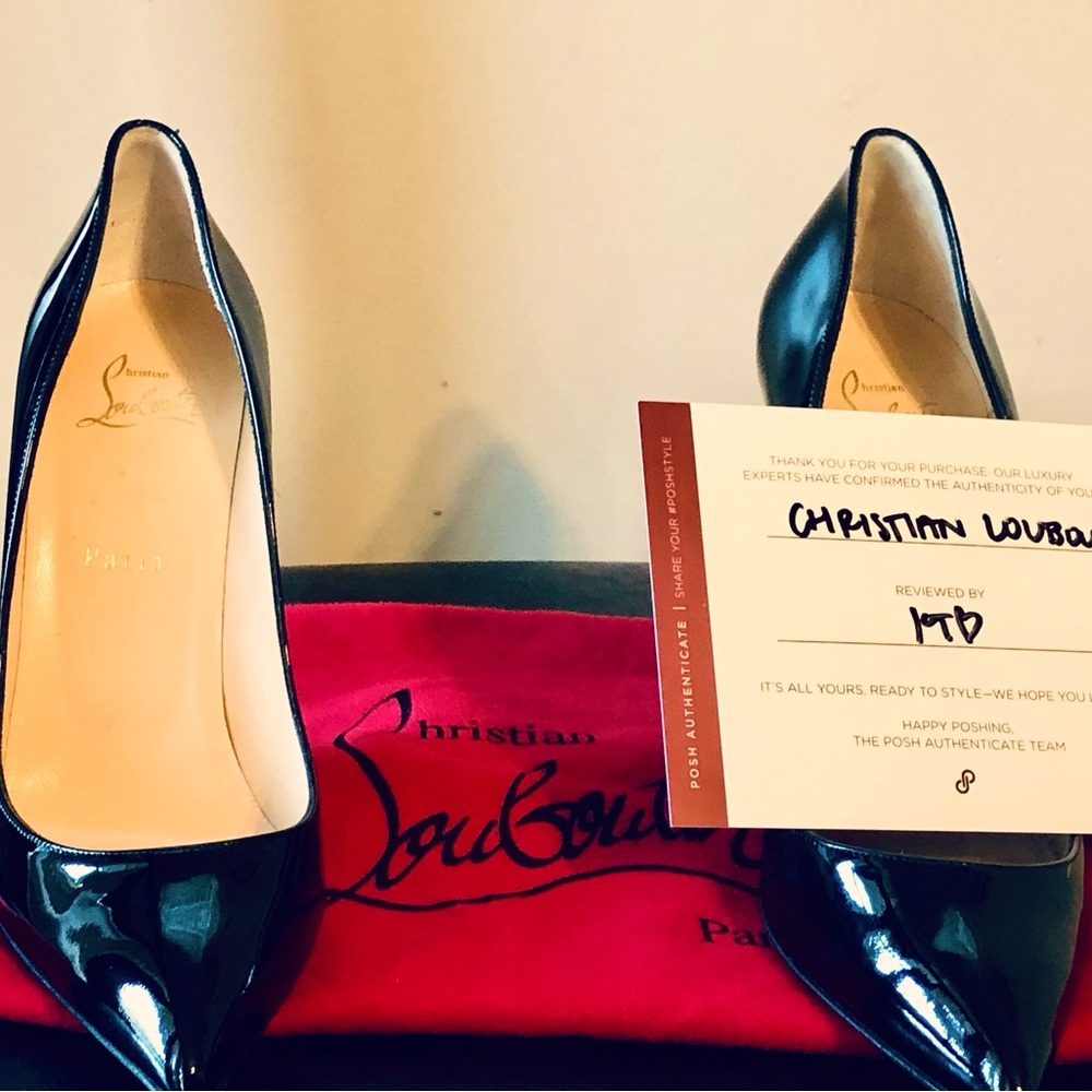 CHRISTIAN LOUBOUTIN SO KATE POINTED TOE PUMP - BLACK PATENT 120mm SZ-10 US/40 EU